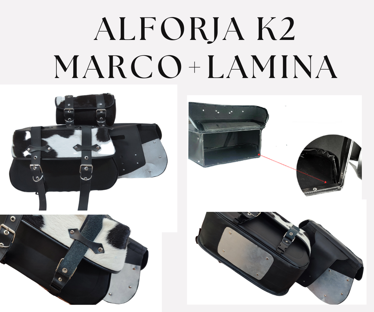 Alforjas K2 Lujo Marco Metal Y Lamina Par + Portah 44x25x18